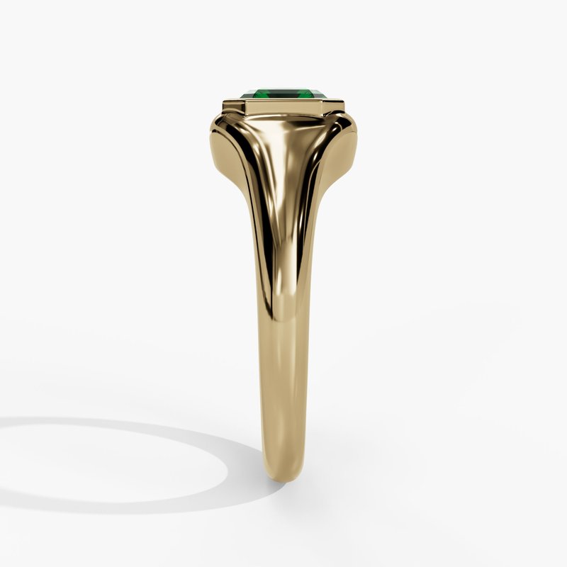 10K Gold Lab-Created Emerald Bezel Ring