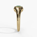 10K Gold Lab-Created Emerald Bezel Ring