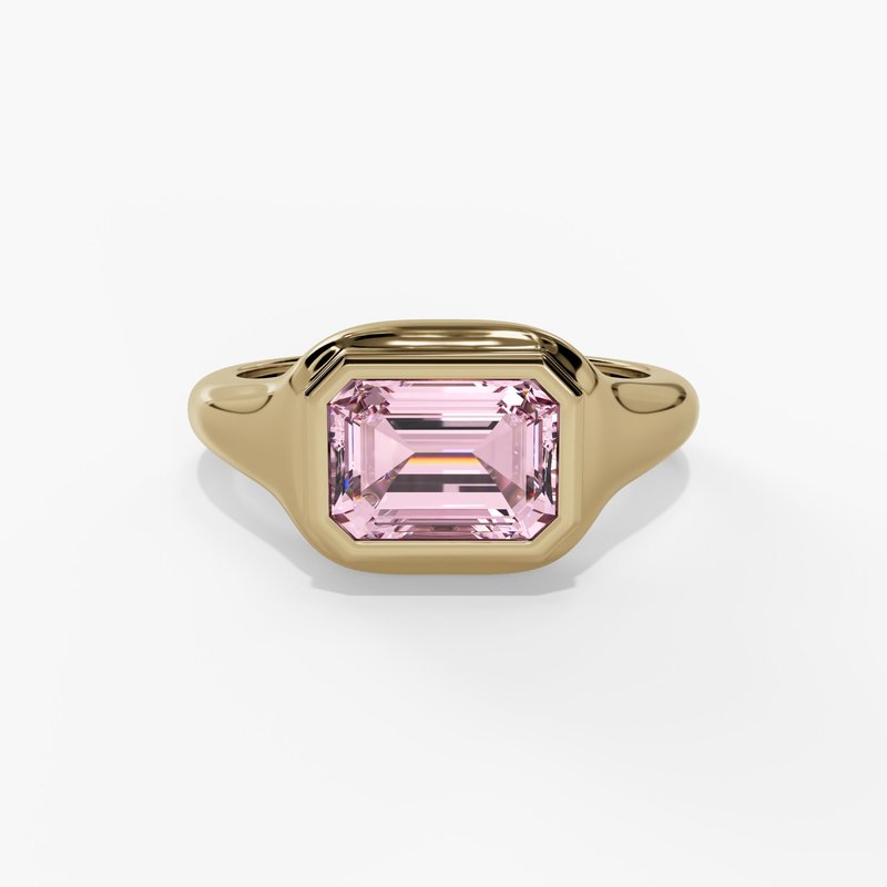 10K Gold Pink Tourmaline Bezel Ring