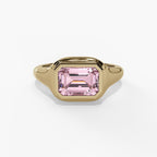10K Gold Pink Tourmaline Bezel Ring