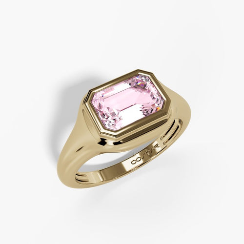 10K Gold Pink Tourmaline Bezel Ring