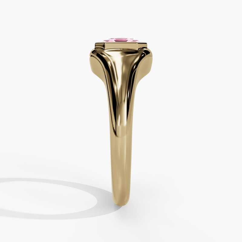 10K Gold Pink Tourmaline Bezel Ring