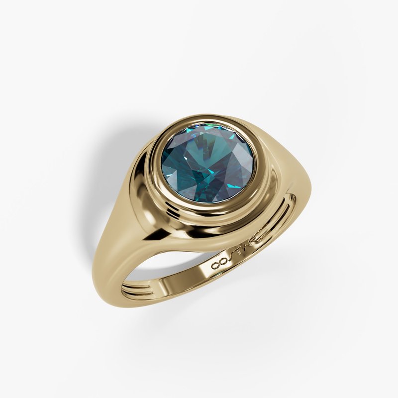 10K Gold Lab-Created Alexandrite Bezel Ring