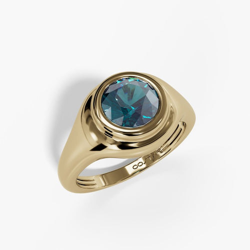 10K Gold Lab-Created Alexandrite Bezel Ring