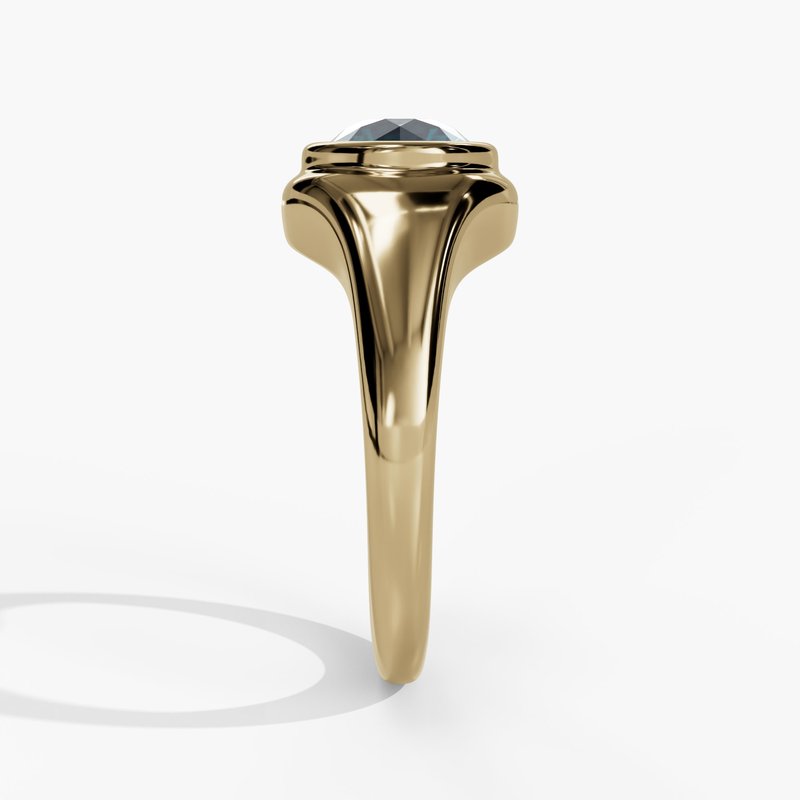 10K Gold Lab-Created Alexandrite Bezel Ring