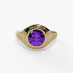 10K Gold Amethyst Bezel Ring