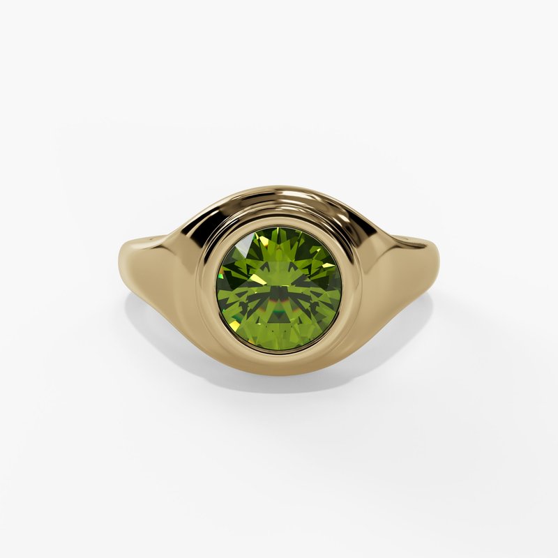 10K Gold Peridot Bezel Ring