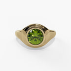 10K Gold Peridot Bezel Ring