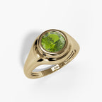 10K Gold Peridot Bezel Ring