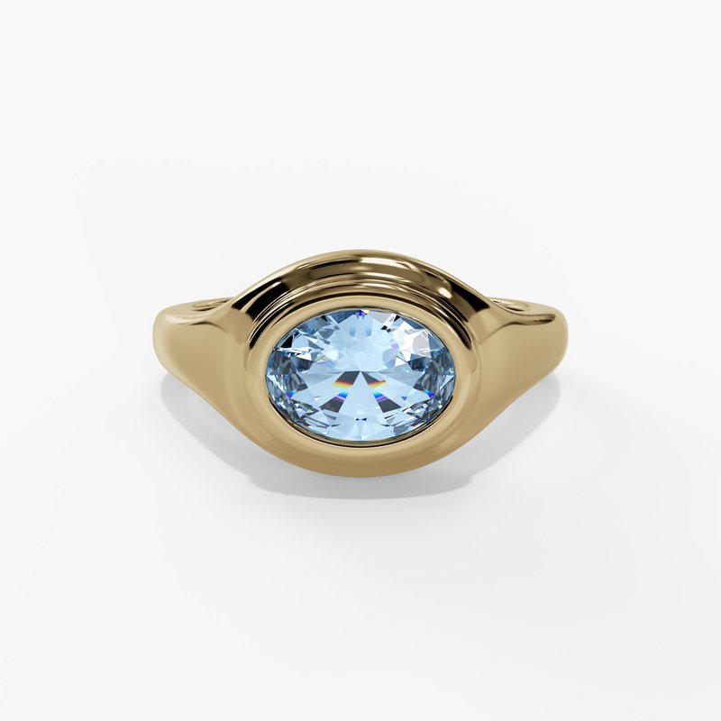 10K Gold Aquamarine Bezel Ring