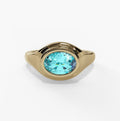 10K Gold Blue Topaz Bezel Ring