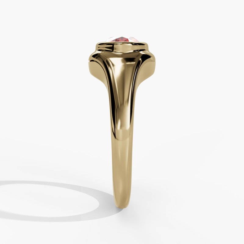 10K Gold Lab-Created Ruby Bezel Ring