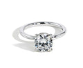 14K White Gold Hidden Halo Diamond Engagement Ring