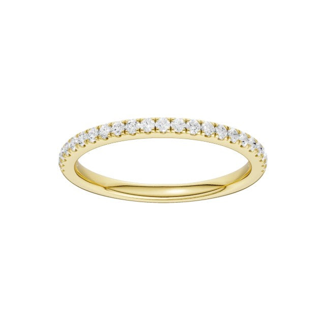 14K Yellow Gold Lab Grown Diamond Wedding Band