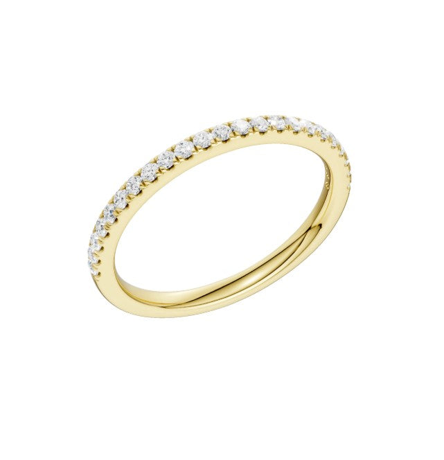 14K Yellow Gold Lab Grown Diamond Wedding Band