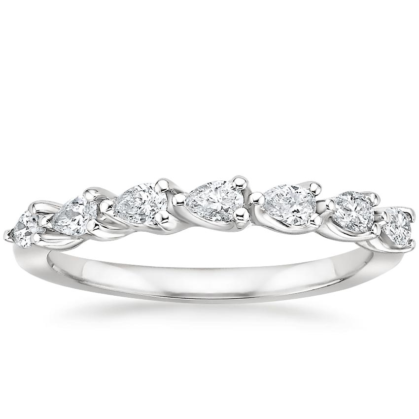 14K White Gold Half Anniversary Wedding Band