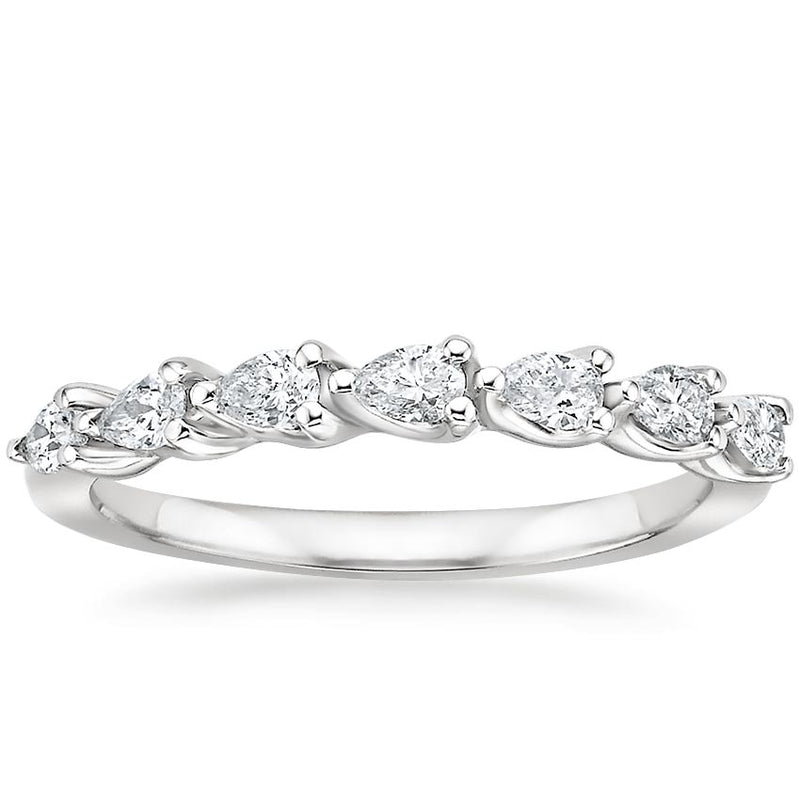 14K White Gold Half Anniversary Wedding Band