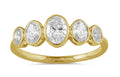 14K Yellow Gold Five Stone Bezel Diamond Fashion Ring