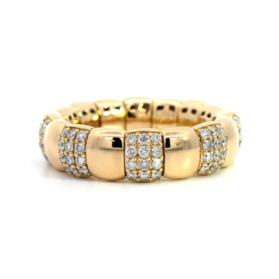 14K Gold Pave Diamond Stretch Ring