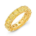 18K Yellow Gold Cushion Cut Eternity Diamond Wedding Band