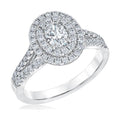 10K White Gold Double Halo Engagement Ring