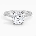 14K White Gold Hidden Halo Diamond Enagement Ring