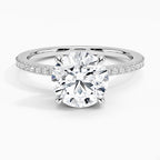 14K White Gold Hidden Halo Diamond Enagement Ring