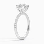 14K White Gold Hidden Halo Diamond Enagement Ring
