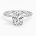 14K White Gold Hidden Halo Diamond Enagement Ring