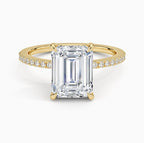 14K Yellow Gold Hidden Halo Diamond Enagement Ring