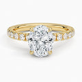 14K Yellow Gold Hidden Halo Diamond Enagement Ring