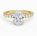 14K Yellow Gold Hidden Halo Diamond Enagement Ring