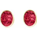10K Yellow Gold Bezel Birthstone Earrings