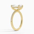 14K Yellow Gold Hidden Halo Diamond Enagement Ring
