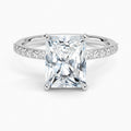 14K White Gold Hidden Halo Lab Grown Diamond Engagement Ring