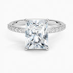 14K White Gold Hidden Halo Lab Grown Diamond Engagement Ring
