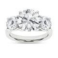 14K White Gold Three Stone Lab Grown Diamond Engagement Ring