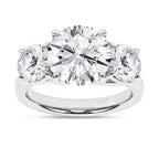 14K White Gold Three Stone Lab Grown Diamond Engagement Ring