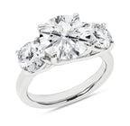 14K White Gold Three Stone Lab Grown Diamond Engagement Ring