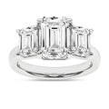 14K White Gold Three Stone Lab Grown Diamond Engagement Ring