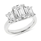 14K White Gold Three Stone Lab Grown Diamond Engagement Ring