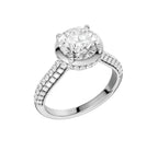 14K White Gold Hidden Halo Labgrown Diamond Engagement Ring