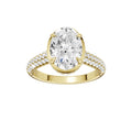 14K Yellow Gold Hidden Halo Labgrown Diamond Engagement Ring