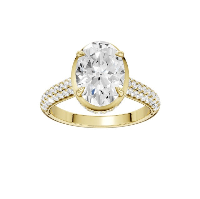 14K Yellow Gold Hidden Halo Labgrown Diamond Engagement Ring