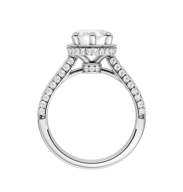 14K White Gold Hidden Halo Labgrown Diamond Engagement Ring