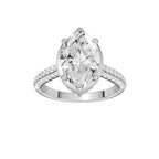 14K White Gold Hidden Halo Labgrown Diamond Engagement Ring