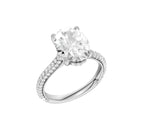 14K White Gold Hidden Halo Labgrown Diamond Engagement Ring
