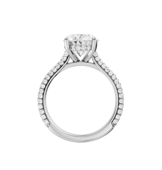 14K White Gold Hidden Halo Labgrown Diamond Engagement Ring