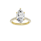 14K Yellow Gold Hidden Halo Labgrown Diamond Engagement Ring