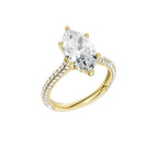 14K Yellow Gold Hidden Halo Labgrown Diamond Engagement Ring